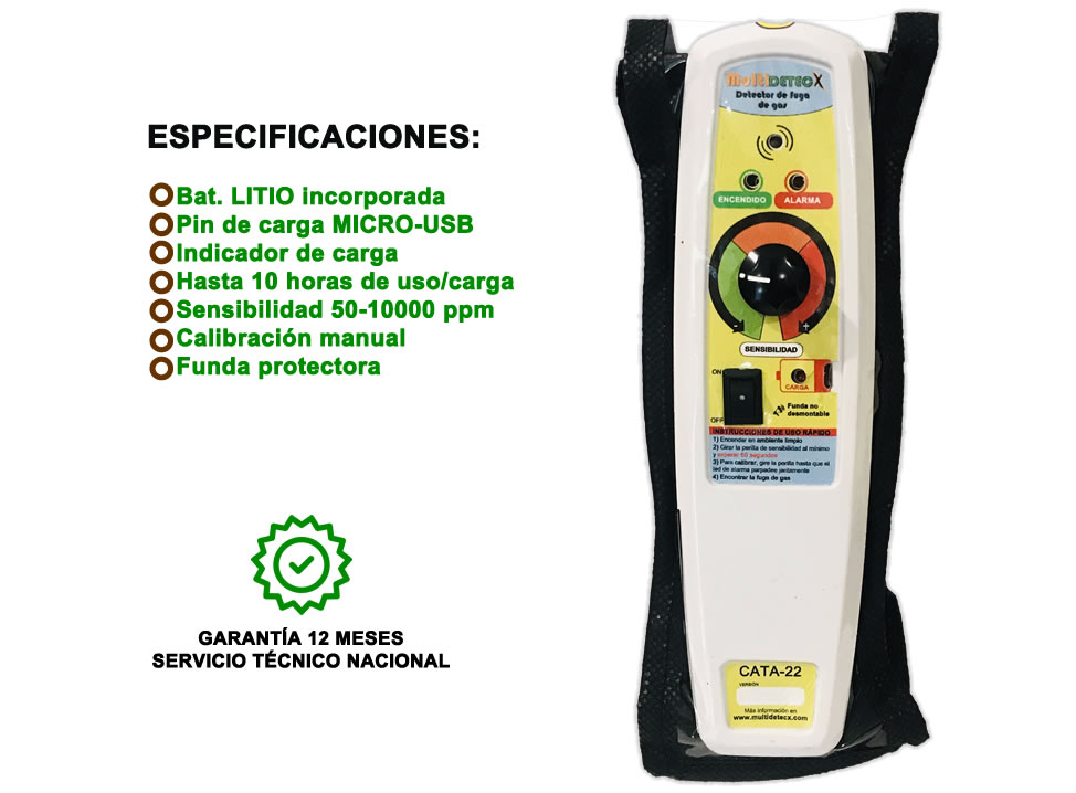 Detector de gas natural propano butano glp :: Multigas :: MultiDetecX